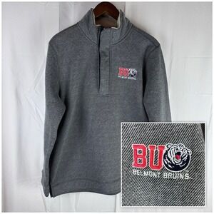 Belmont Bruins 1/4 Zip Fleece Pullover‎ Size Large Gray Gear For Sports